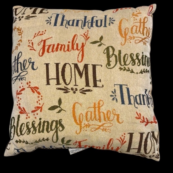 Other - Festive Home Holiday Pillow with Multicolor Script